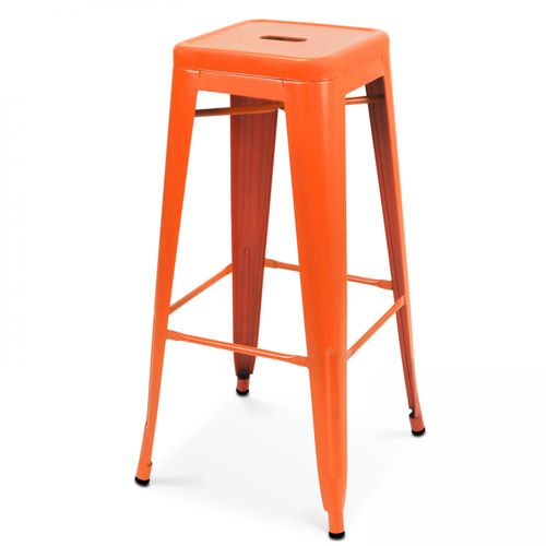 Tabouret De Bar En Métal Orange Mat