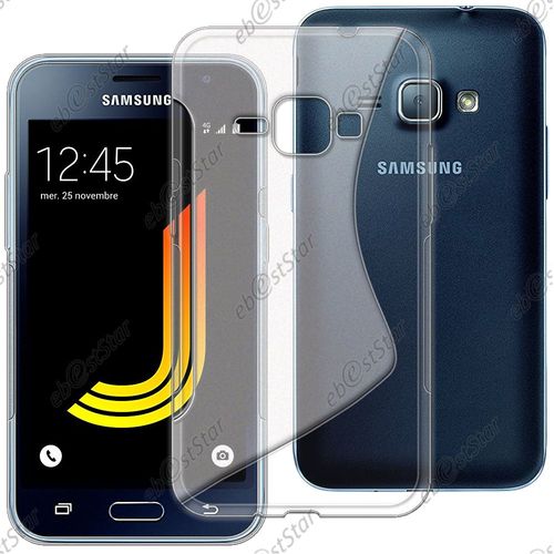 Ebeststar ® Pour Samsung Galaxy J1 2016 J1 4g Sm-J120f (2015) - Housse Etui Coque Silicone Gel Motif S-Line Protection Souple, Couleur Transparent [Dimensions Precises De Votre Appareil : 132,6 X 69,3 X 8,9 Mm, Écran 4.5'']