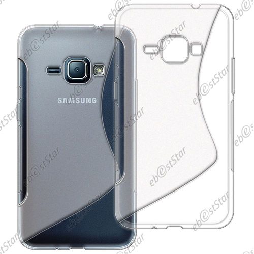 Ebeststar ®  Coque S-Line Silicone Gel Motif Vague Housse Etui Protection Souple Pour Samsung Galaxy J1 2016 J1 4g Sm-J120f (2015), Couleur Transparent [Dimensions Precises De Votre Appareil : 132,6 X 69,3 X 8,9 Mm, Écran 4.5'']