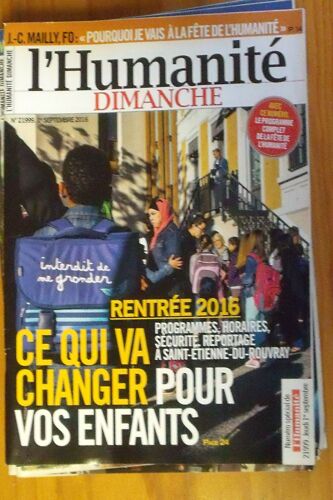 L'humanité-Dimanche 525 Ce Qui Va Changer Pour Vos Enfants