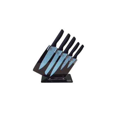 Venteo - Starlyf Jade Knife Series - Set 5 Couteaux En Jade Pour La Cuisine  Bleu  Adulte  Emince  Coupe - Resistant