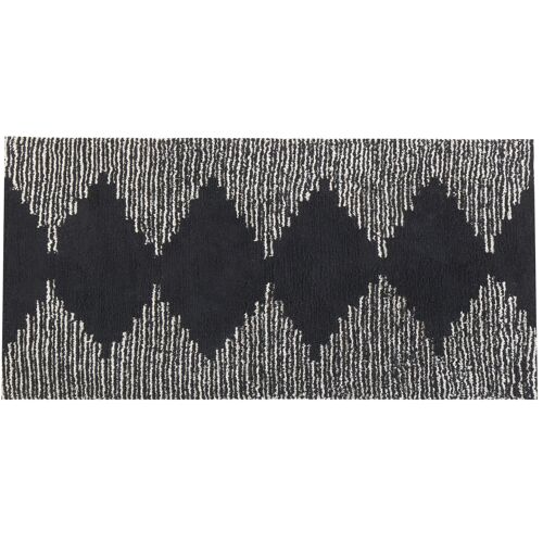 Tapis En Coton 80 X 150 Cm Noir Et Blanc Bathinda