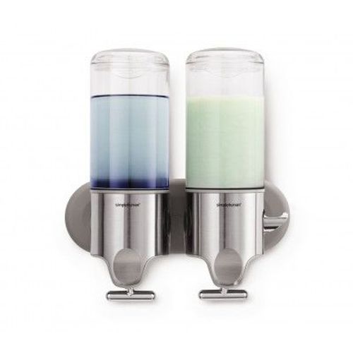 Distributeur double de savon effet brossé Simplehuman