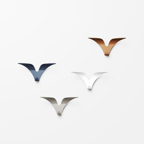 4 Porte manteaux JONATHAN structure acier couleur bleu, Gris, Blanc, Cuivre