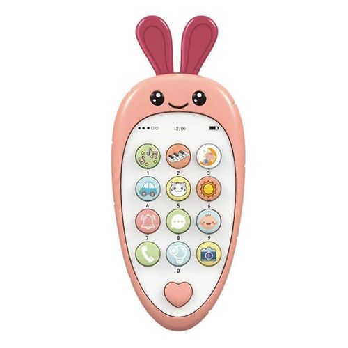 Jouet De Téléphone Portable Pour Bébé Avec Éducation Précoce Et Musique, Apprentissage Éducatif Faux Téléphone Pour Les Enfants, Jouet Sensoriel Pour Enfants Rose