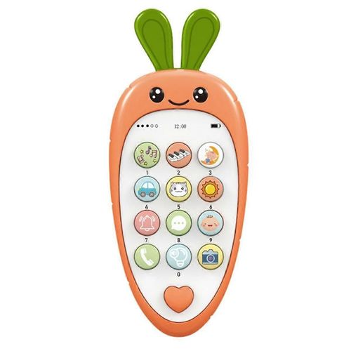 Jouet De Téléphone Portable Pour Bébé Avec Éducation Précoce Et Musique, Apprentissage Éducatif Faux Téléphone Pour Les Enfants, Jouet Sensoriel Pour Les Enfants Orange