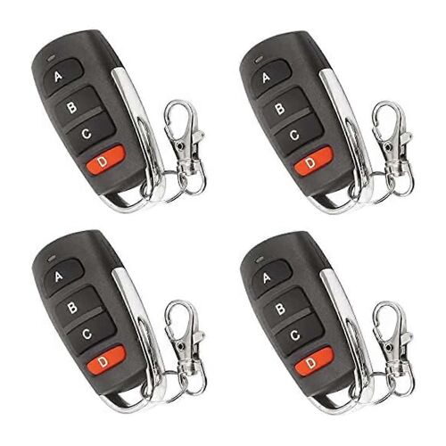 4 Pcs Universal Duplicator Remote Garage Door Remote, Télécommande pour portail, télécommande à clé, Replac