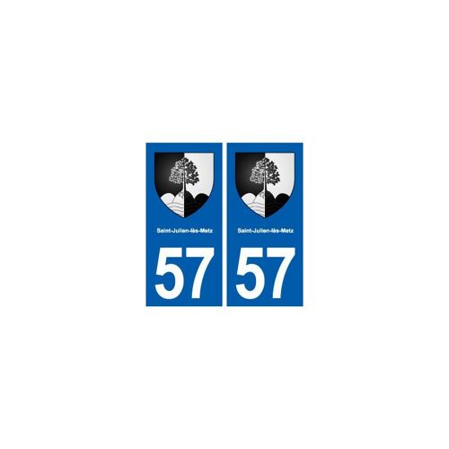 57 Saint-Julien-Lès-Metz Blason Autocollant Plaque Stickers Ville - Couleur : Droits - Angles : Droits