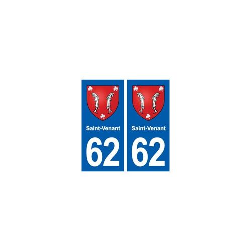 62 Saint-Venant Blason Autocollant Plaque Stickers Ville - Couleur : Droits - Angles : Droits