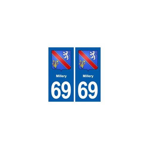 69 Millery Blason Autocollant Plaque Stickers Ville - Couleur : Droits - Angles : Droits