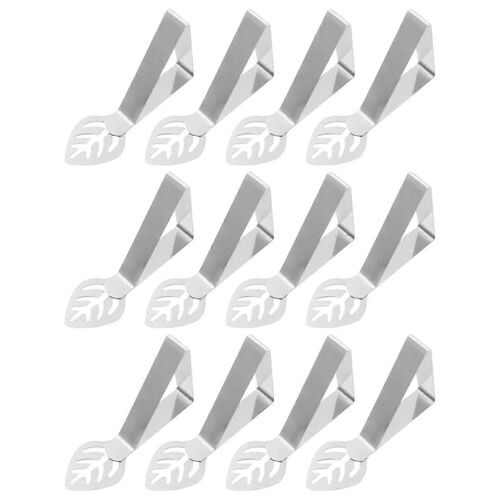 Nappe De Table Holder Clips 12 Pack, Feuille En Forme De Pique-Nappe Clip Extérieur Heavy Duty Inoxydable St