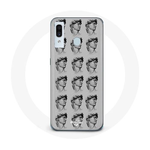 Coque Pour Samsung Galaxy A30 Statue Fond Gris