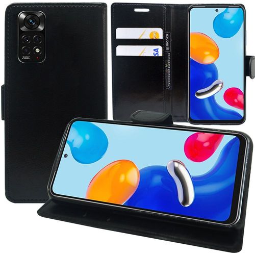 Etui Portefeuille Pour Xiaomi Redmi Note 11/ Note 11s 6.43" Support Video Cuir Pu - Noir