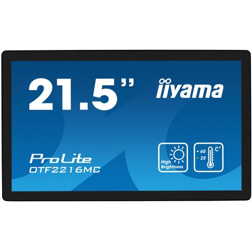 iiyama ProLite OTF2216MC-B1 - Écran LED - 22" (21.5" visualisable) - cadre ouvert - écran tactile - 1920 x 1080 Full HD (1080p) @ 60 Hz - VA - 1100 cd/m² - 5000:1 - 25 ms - HDMI, VGA, DisplayPort...
