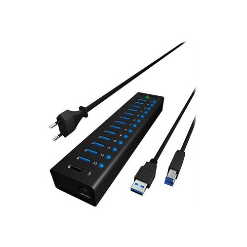 ICY BOX IB-AC6113 - Concentrateur (hub) - 13 x SuperSpeed USB 3.0 - de bureau