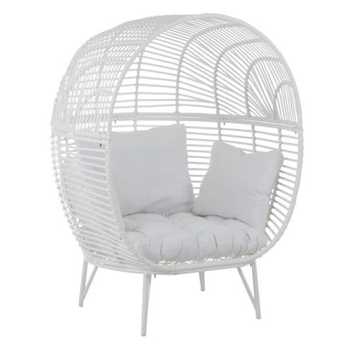 Paris Prix - Fauteuil Design Ovale "Aciera" 151cm Blanc