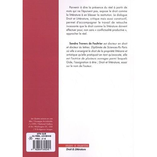 Afin Que Du Réel Advienne - Quand Droit Et Littérature Dialoguent
