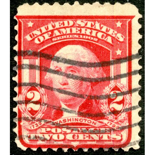 Timbre Oblitéré United States Of America, Washington 1732-1799, Postage, Two Cents
