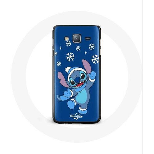 Coque pour Samsung Galaxy J5 2016 Stitch neige Noël bleu