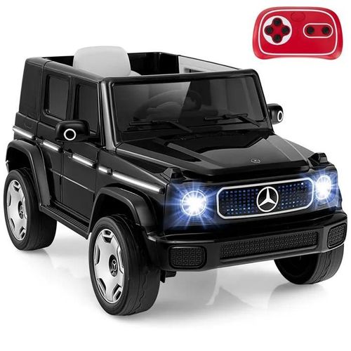 Mercedes-Benz Voiture Électrique Enfant - Costway, 4 Roues Motrices, Télécommande, Lumières Led, Musique Et Klaxon, 3-8 Ans, Noir