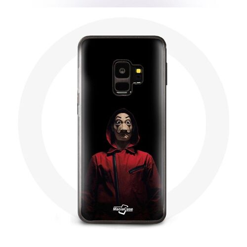 Coque Pour Samsung S9 Plus La Casa De Papel Masque Fond Noir