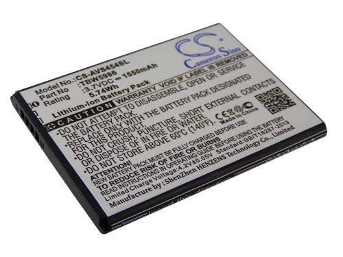 Vhbw Li-Ion Batterie 1550mah (3.7v) Pour Téléphone Portable Smartphone Archos 45 Helium 4g, 45b Helium 4g Comme Ac300ca, Tbw5986.