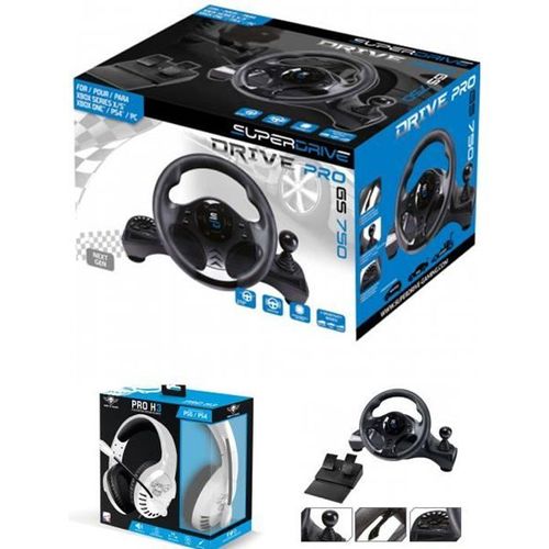 Volant de jeu - SUBSONIC - PRO Race Pro SV450 - Compatible Xbox, PS4, PC - Pédales incluses - Vibration intégrée