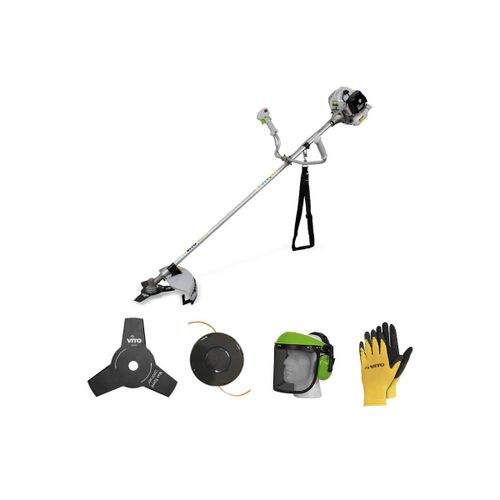 Debroussailleuse thermique 43Cm3 + Casque de securite anti-bruit + Gants de protection VITO