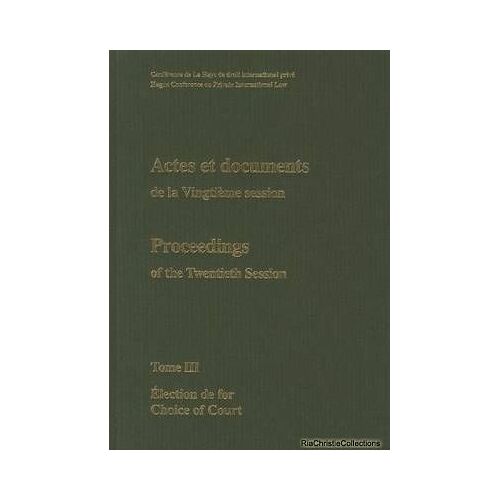 Actes Et Documents De La Vingtieme Session / Proceedings Of The Twentieth Session
