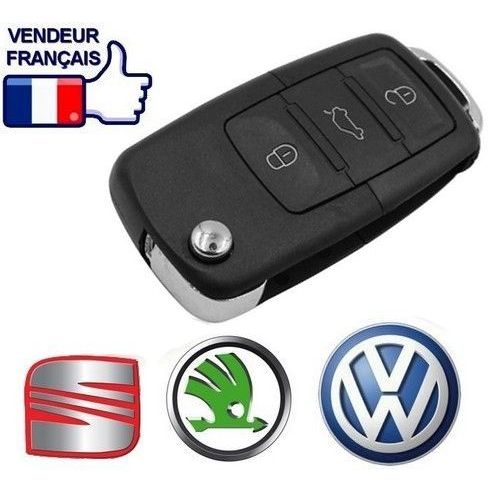 Coque Clé Plip 3 Boutons Télécommande Sans Lame Pour Vw Volkswagen Bora Golf Passat Polo / Seat Leon Toledo Skoda Octavia...