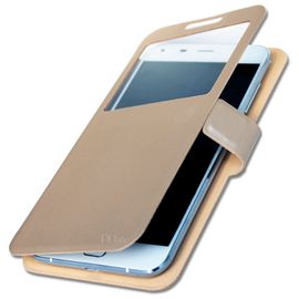 Samsung Galaxy S6 Edge  Etui Housse Coque Folio Or Gold By Ph26®