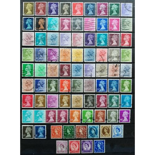 Royaume-Uni Lot De 80 Timbres Élisabeth 2