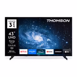 Thomson 43UF4S35 - 43" (109 cm) UHD LED Fire TV avec Commande vocale Alexa, Bluetooth 5.0, Ports HDMI, USB, AV in, CI+, USB