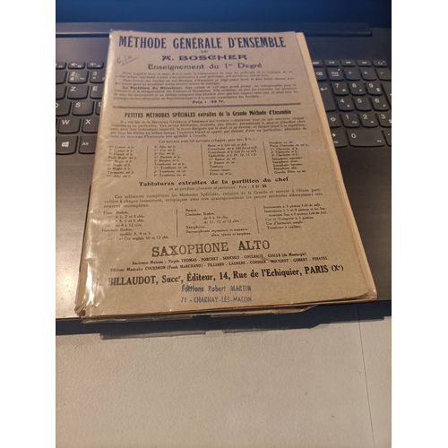 Méthode Générale D'ensemble A. Boscher Enseignement Du 1er Degré. Saxophone Alto