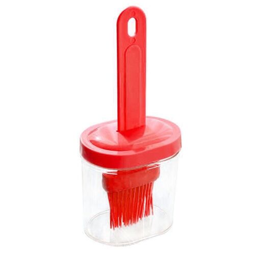 brosse pour bouteille d'huile en Silicone, avec couvercle, résistant aux hautes températures, outil de cuisson pour Barbecue domestique