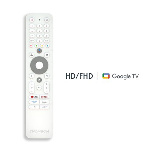 Télécommande Thomson blanche pour Google TV HD/FHD