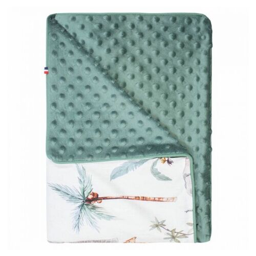 Couverture Legere Minky Vert - Safari