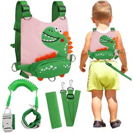 Laisse Pour Enfants 4 En 1, Ceinture Anti-Perte Pour Bébé, Laisse De Sécurité Réglable, Poignet Pour Harnais Pour Enfants(Rose)