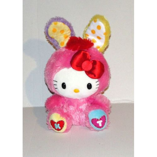 Peluche Hello Kitty Nakajima Sanrio 2010 - Doudou Hello Kitty Lapin Rose