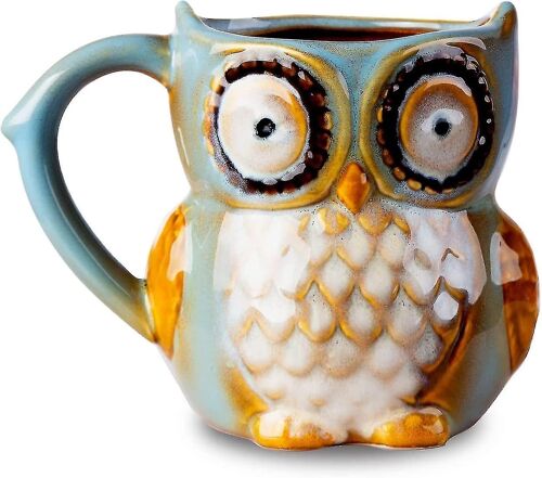 Mignon Hibou Tasse De Café Thé À Café Cyan Mignon Hibou Matin Café Tasse En Céramique (Cyan)