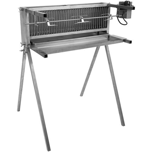 Barbecue Grillade Schneider pour poulet, rôti roulé ou en brochette grill 16b - Argent