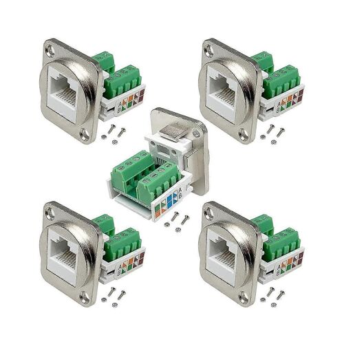 Adaptateur de borne à vis à montage sur panneau RJ45, connecteur à montage sur panneau RJ45 / 8P8C, soudeur femelle RJ45 de type D