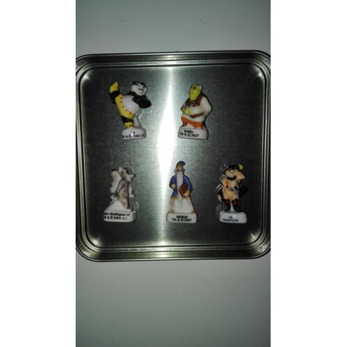 Lot De 5 Fèves Licence Disney, Dreamworks, Shrek, Po, Merlin, King Julian, Le Chapoté