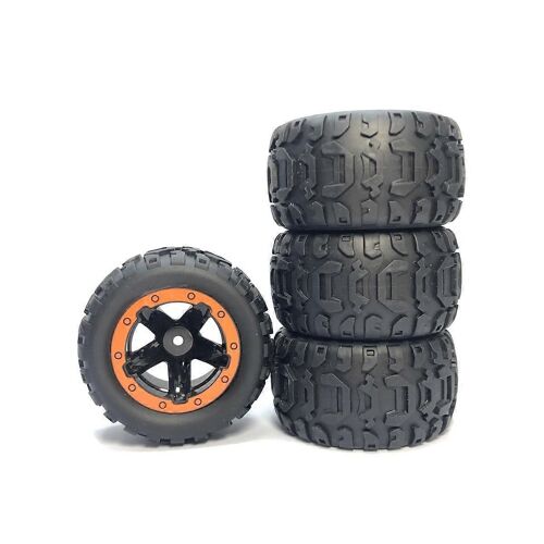 Roue De Pneu Élargie De Pneu 4pcs Pour 144001 144010 124017 124019 12428 16889 Rc Pièces De Voiture, Orange