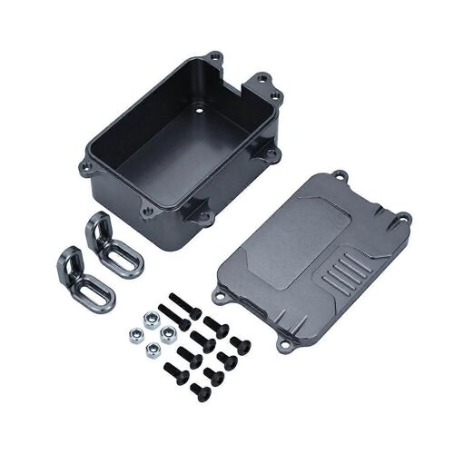 Boîte De Réception En Métal Esc Box Upgrade Parts Fit Pour Scx10 1/10 Rc Tracked Vehicle, Couleur Titane