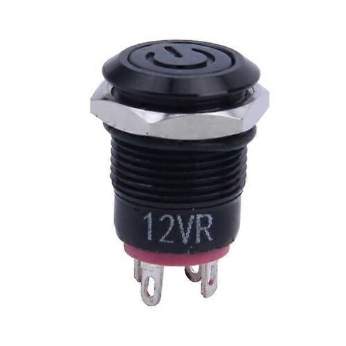 12V 2A 9.5mm LED Capuchon En Métal Puissance Momentané Bouton-Poussoir Interrupteur Voiture DIY Modifié, Rouge