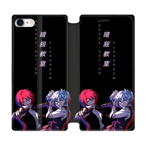 Housse Cuir Portefeuille Pour Iphone 7 / 8 / Se (2020 / 2022) Manga Assassination Classroom Duo