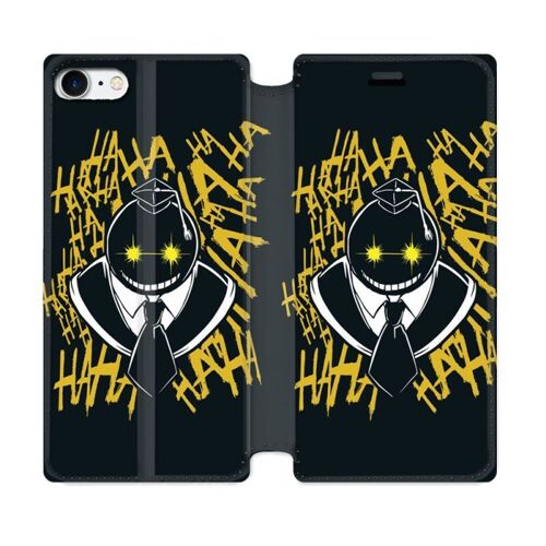 Housse Cuir Portefeuille Pour Iphone 7 / 8 / Se (2020 / 2022) Manga Assassination Classroom Kuro Noir