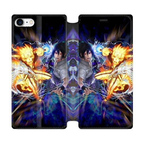 Housse Cuir Portefeuille Pour Iphone 7 / 8 / Se (2020 / 2022) Manga Naruto Vs