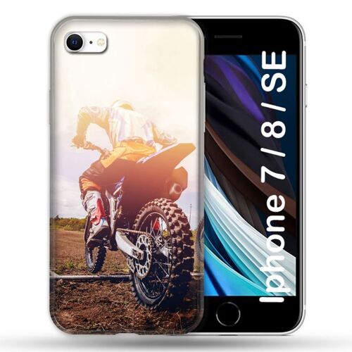 Coque Renforcée Pour Iphone 7 / 8 / Se (2020 / 2022) Moto Cross Soleil